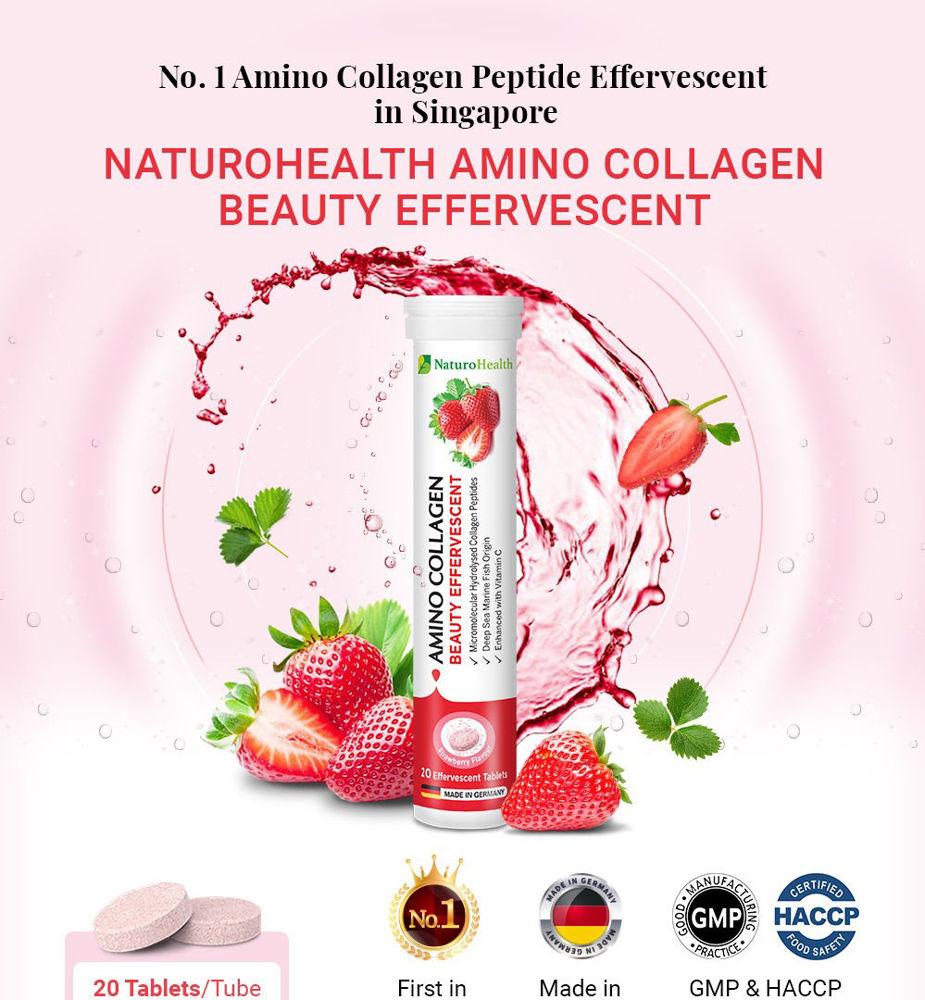 NaturoHealth Amino Collagen Beauty Effervescent is the best collagen tablet in Singapore. It provides collagen to your skin and bones.